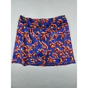 Athleta Salutation Stash 16.5 Skort XL Blue Floral Powervita Active Skirt SU23